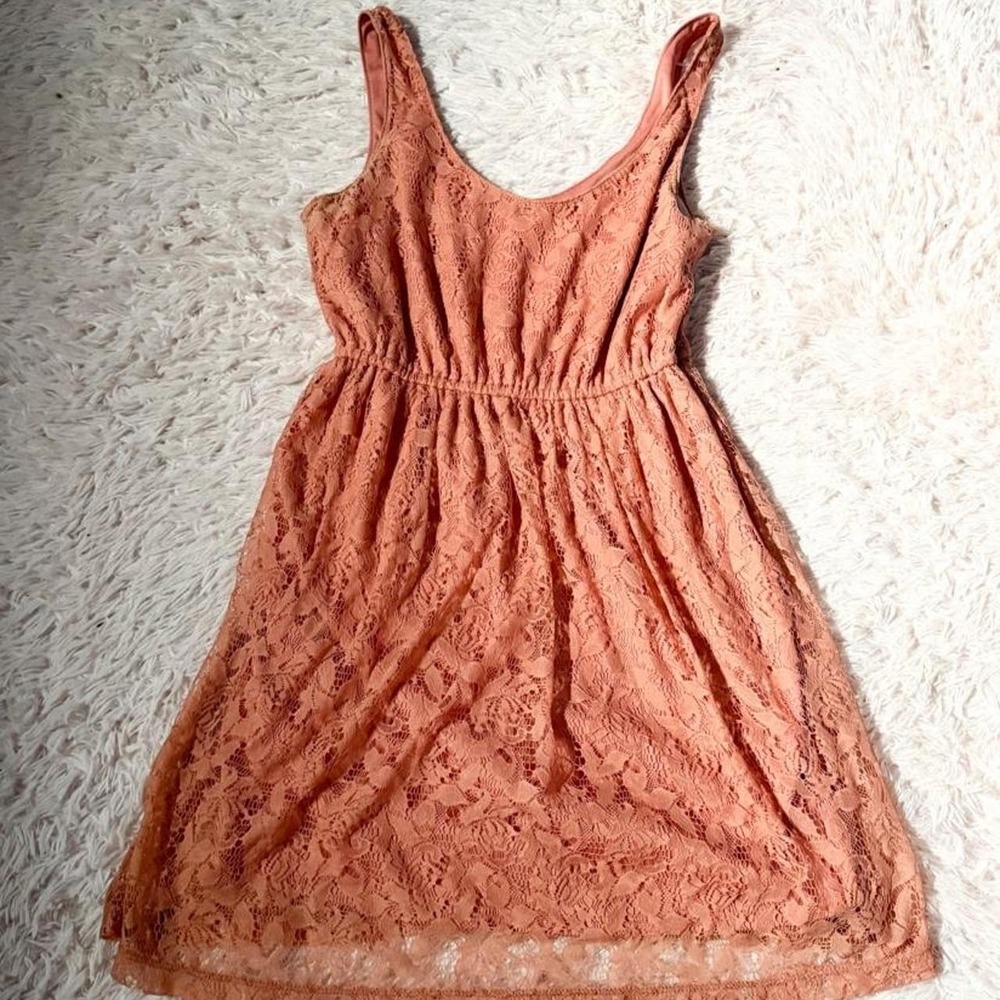 Whimsical Feminine Delicate Fairy Core Lace Overlay Dress Womens M Vintage Y2K